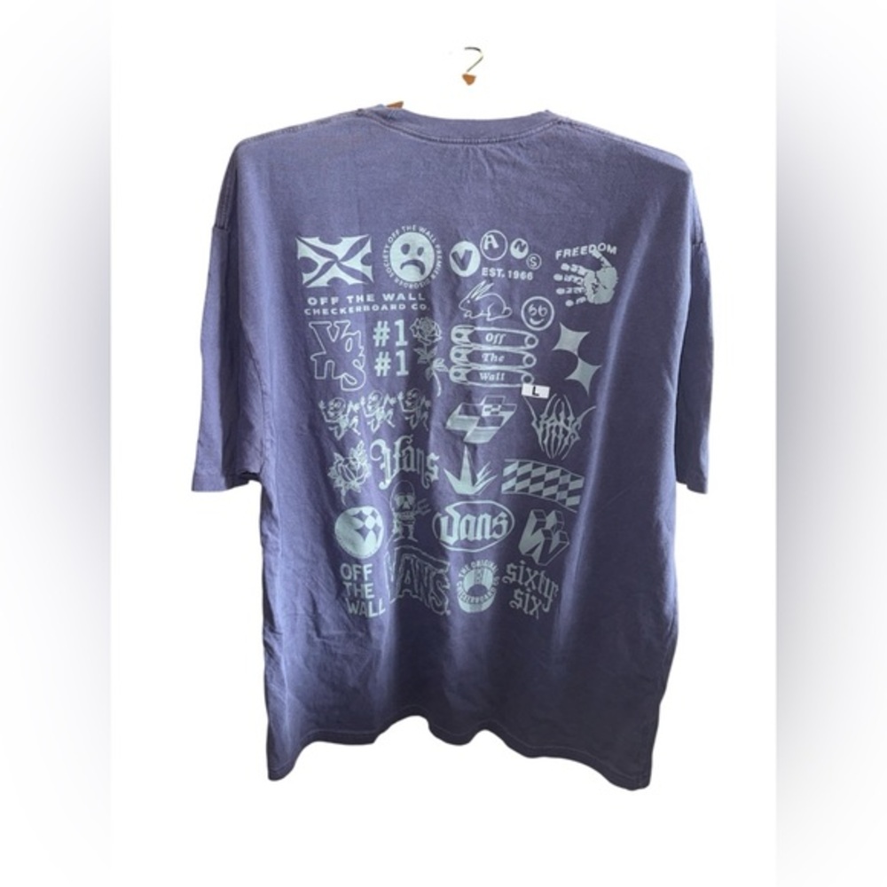 Vans Men's Size XL LOOSE FIT Cotton Skater Tee with Blue and Grey Graphics NWT